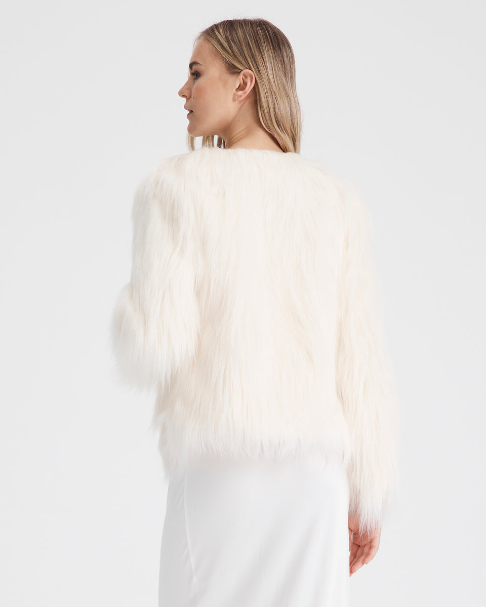 MARMONT FAUX FUR JACKET - IVORY