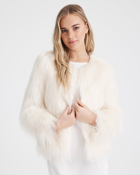 MARMONT FAUX FUR JACKET - IVORY