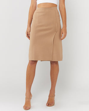 THE OTHER SIDE WRAP SKIRT - LATTE