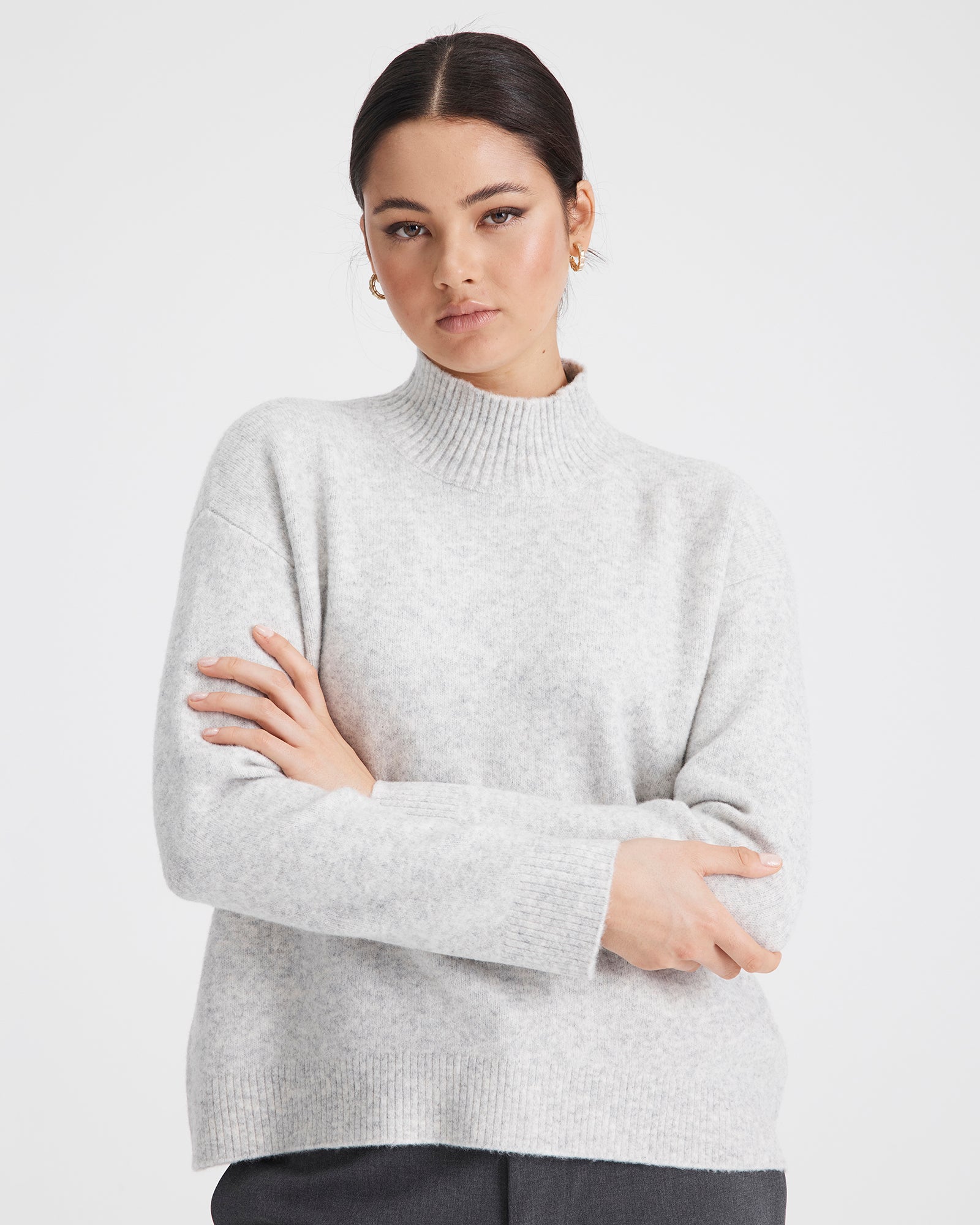 Abercrombie Clothes Sweater Tee Mini Mock Neck Sweatshirt